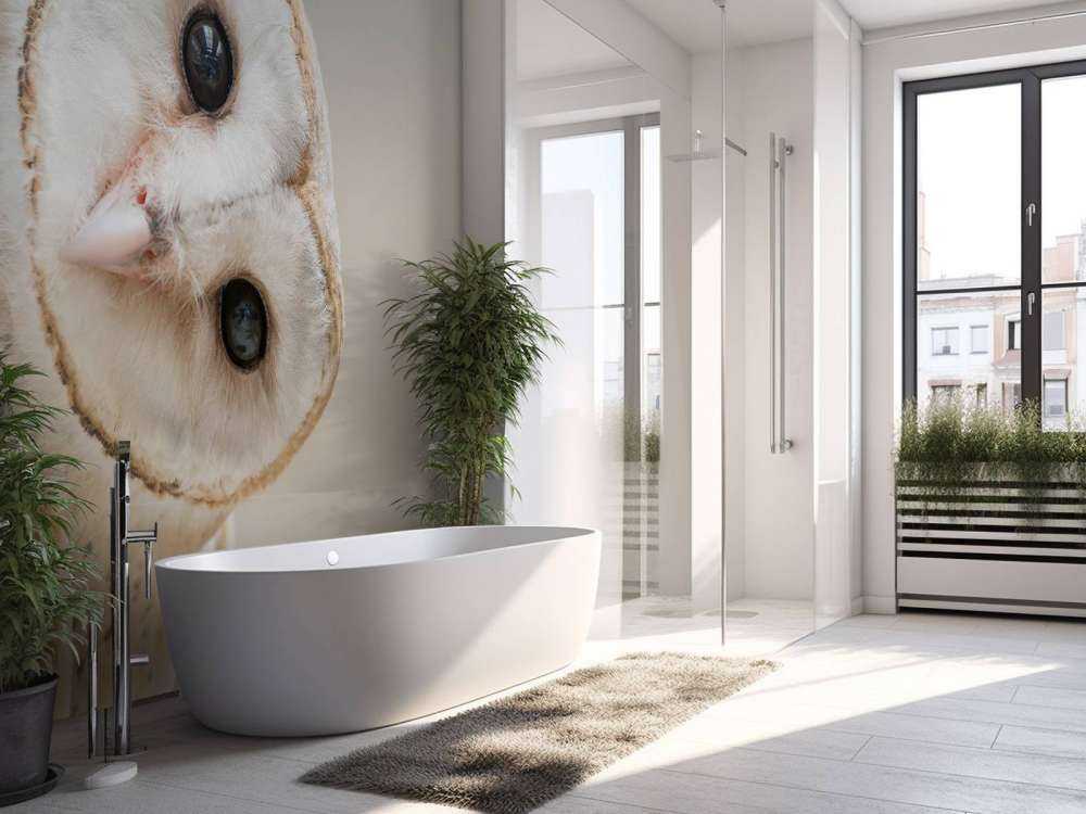 Chouette avec la tête inclinée