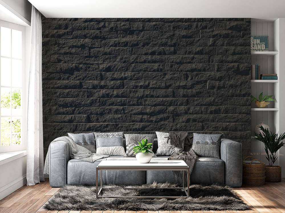 Mur avec des pierres sombres