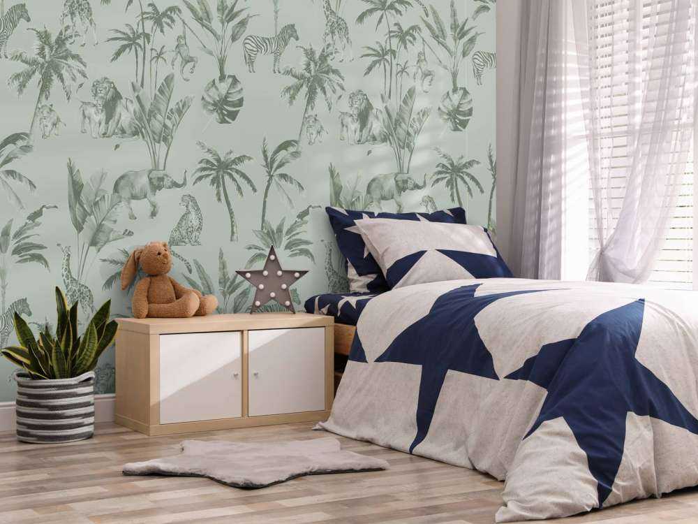 Motif de la jungle animale vert