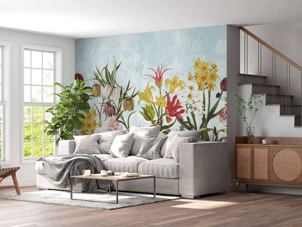 Fleurs de printemps - Douce brise aqua