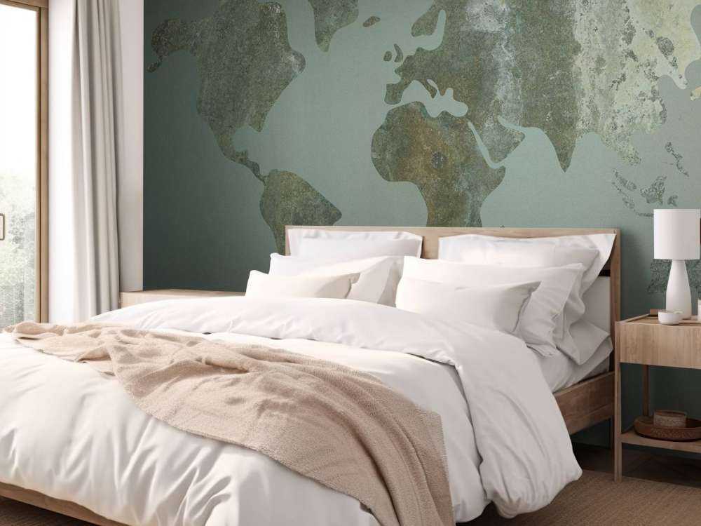 Carte du monde verte avec structure