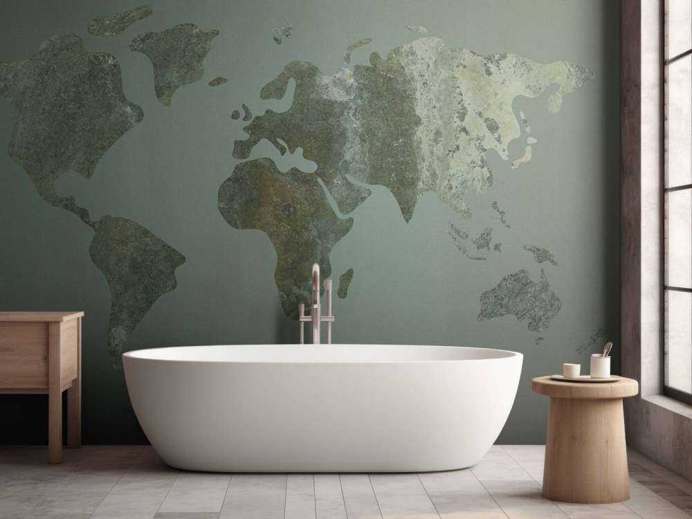 Carte du monde verte avec structure