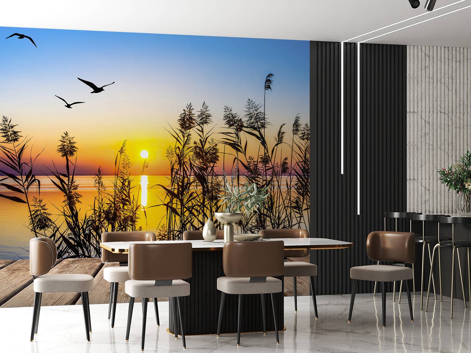 Coucher de soleil sur le lac