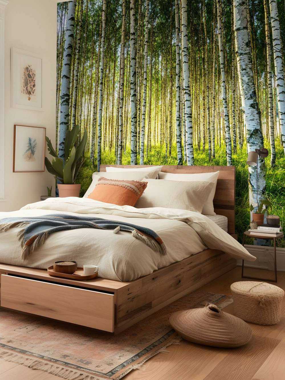 Forêt de bouleaux d'été
