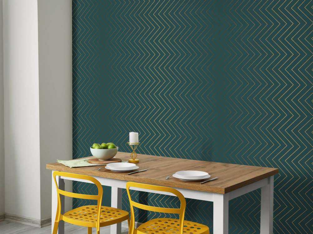 Zigzag en bleu canard