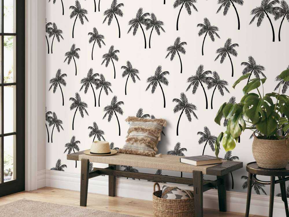 Motif avec palmiers