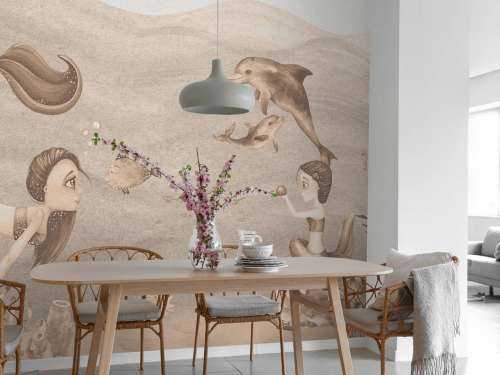Monde de sirène en taupe