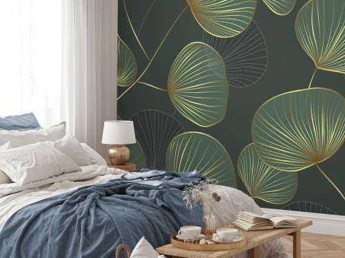 Feuilles décoratives avec de l'or