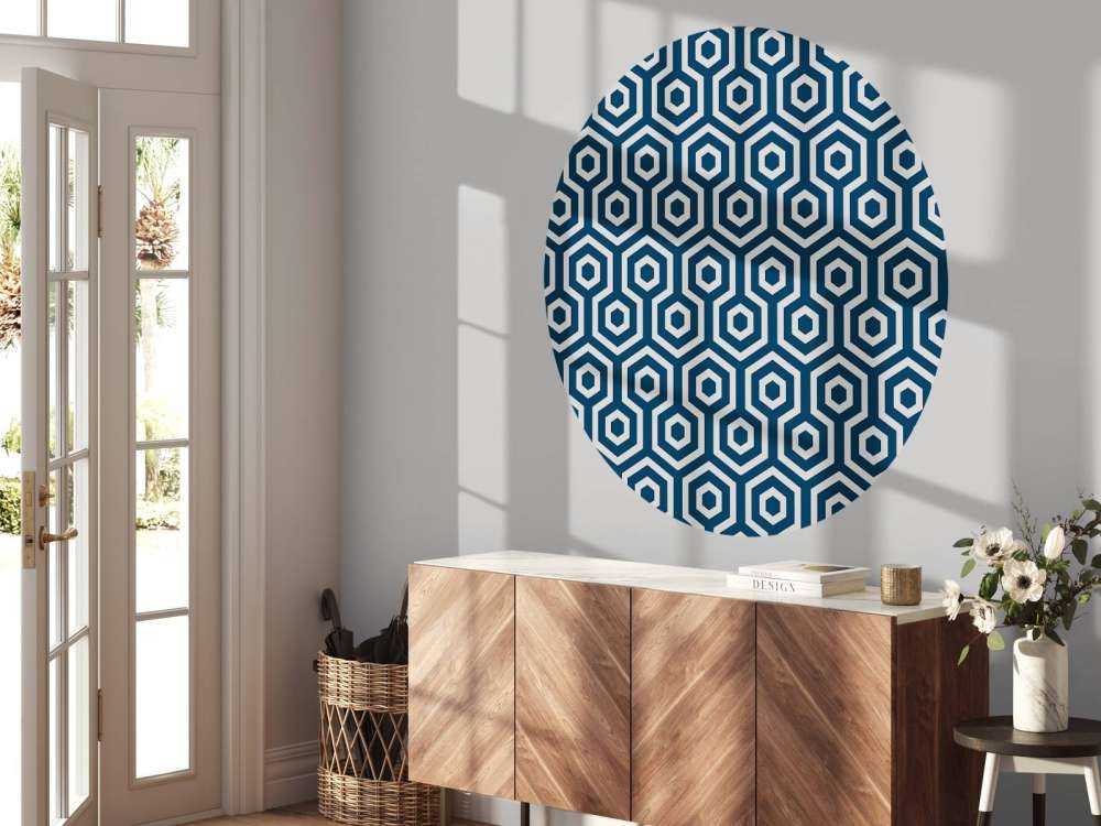 Motif Hexagones bleu foncé