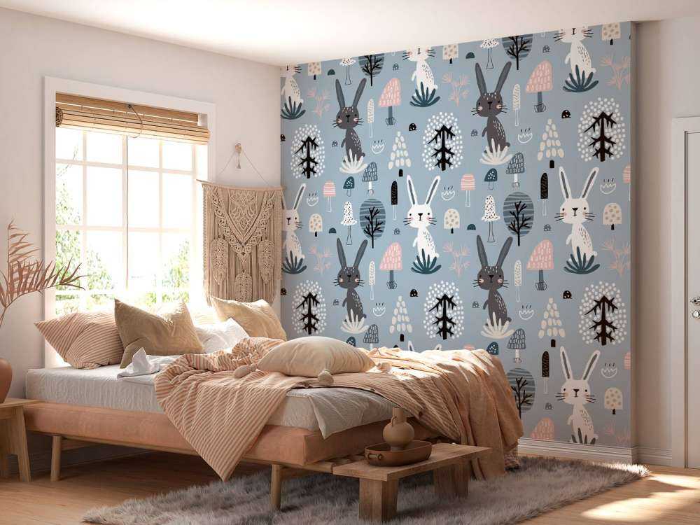 Motif de lapin bleu