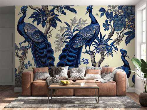 Splendeur du paon bleu royal
