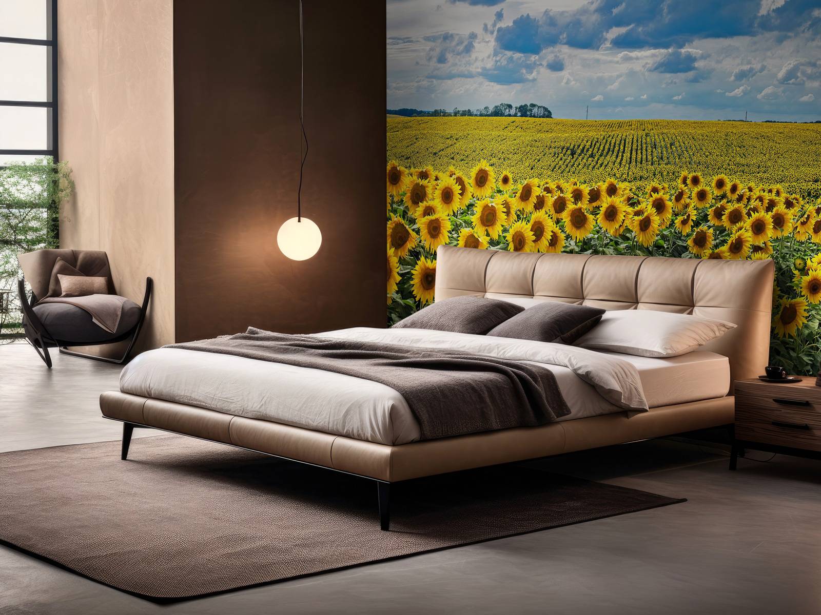 Une prairie pleine de tournesols