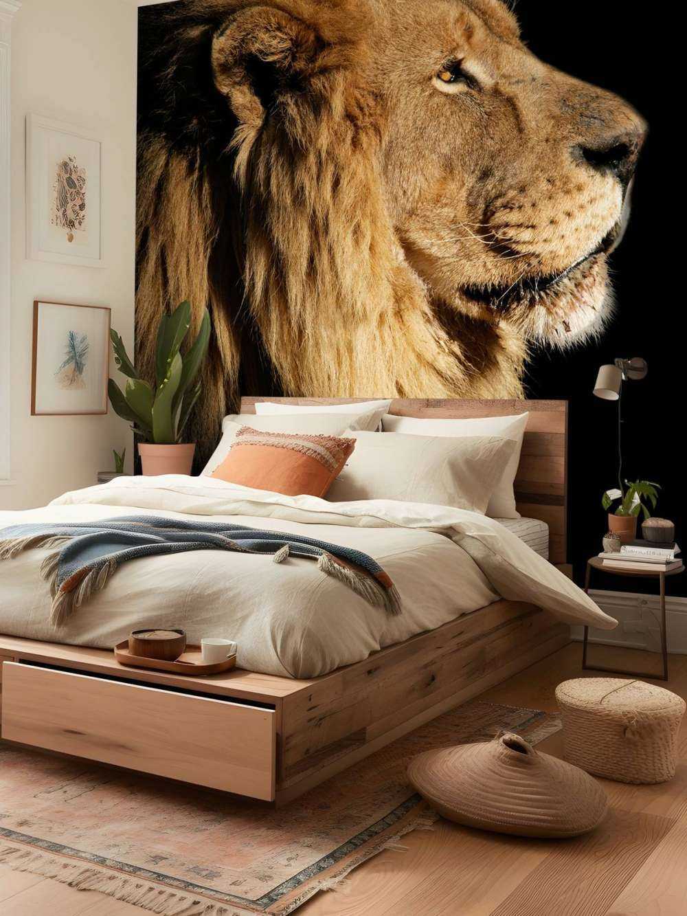 Profil latéral d'un lion