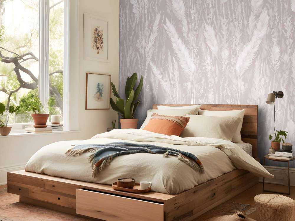 Mur de graminées de champ - taupe
