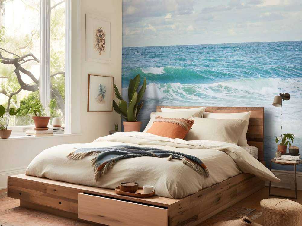 Mer avec hautes vagues