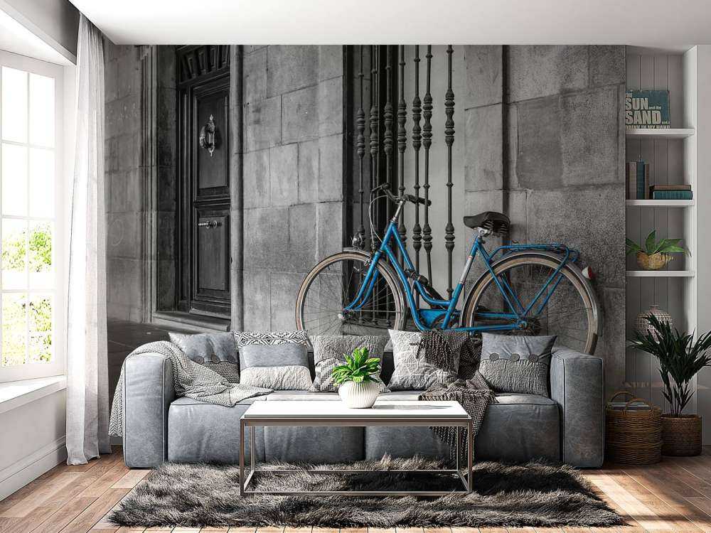 Vieux vélo bleu