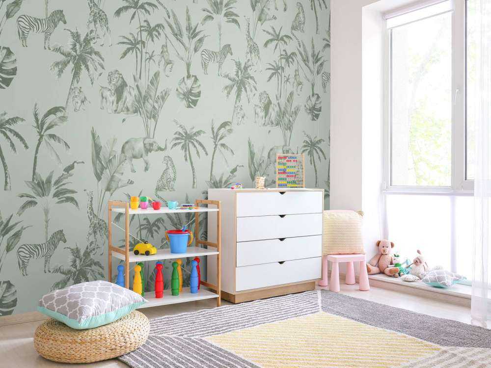 Motif de la jungle animale vert