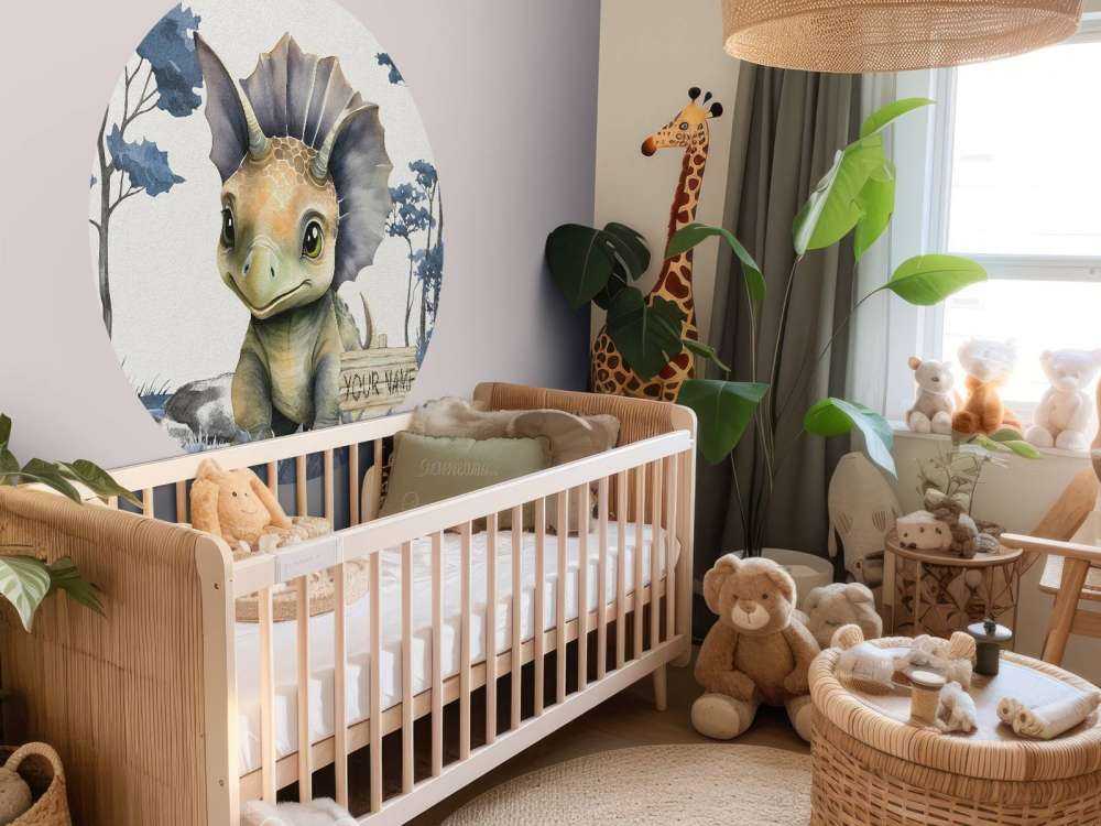 Bébé tricératops dans la jungle bleue