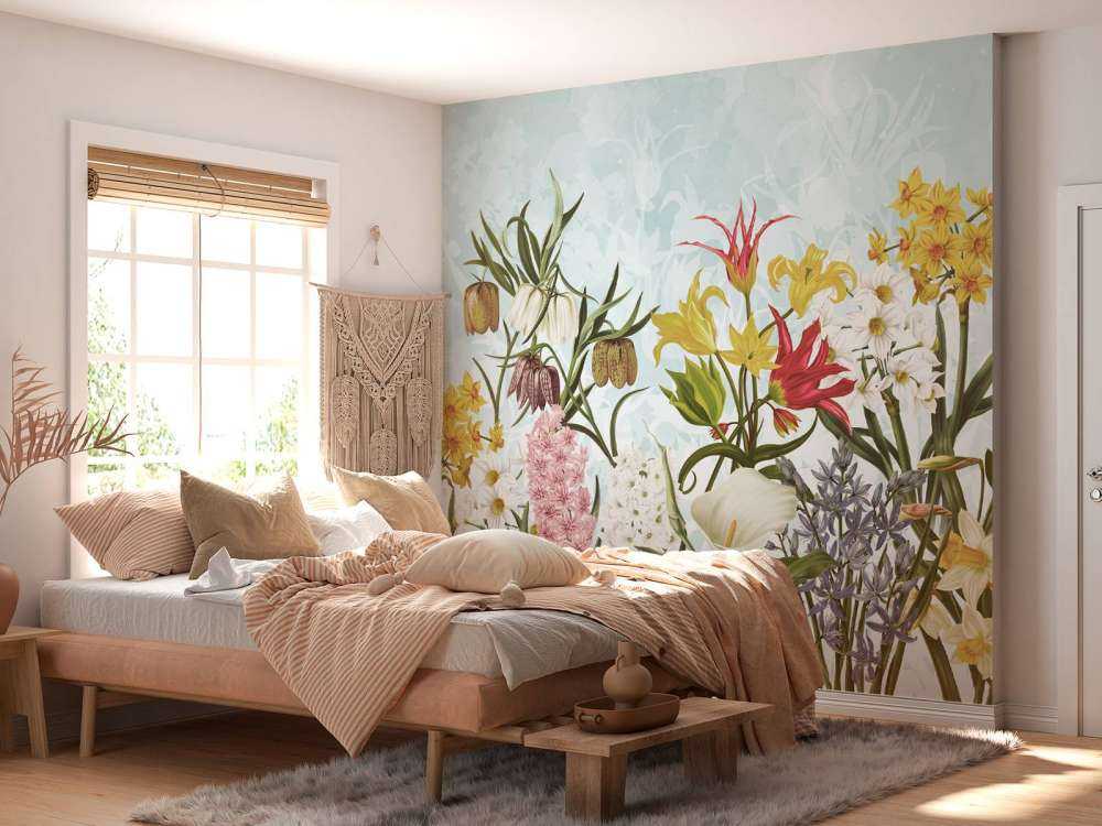 Fleurs de printemps - Douce brise aqua