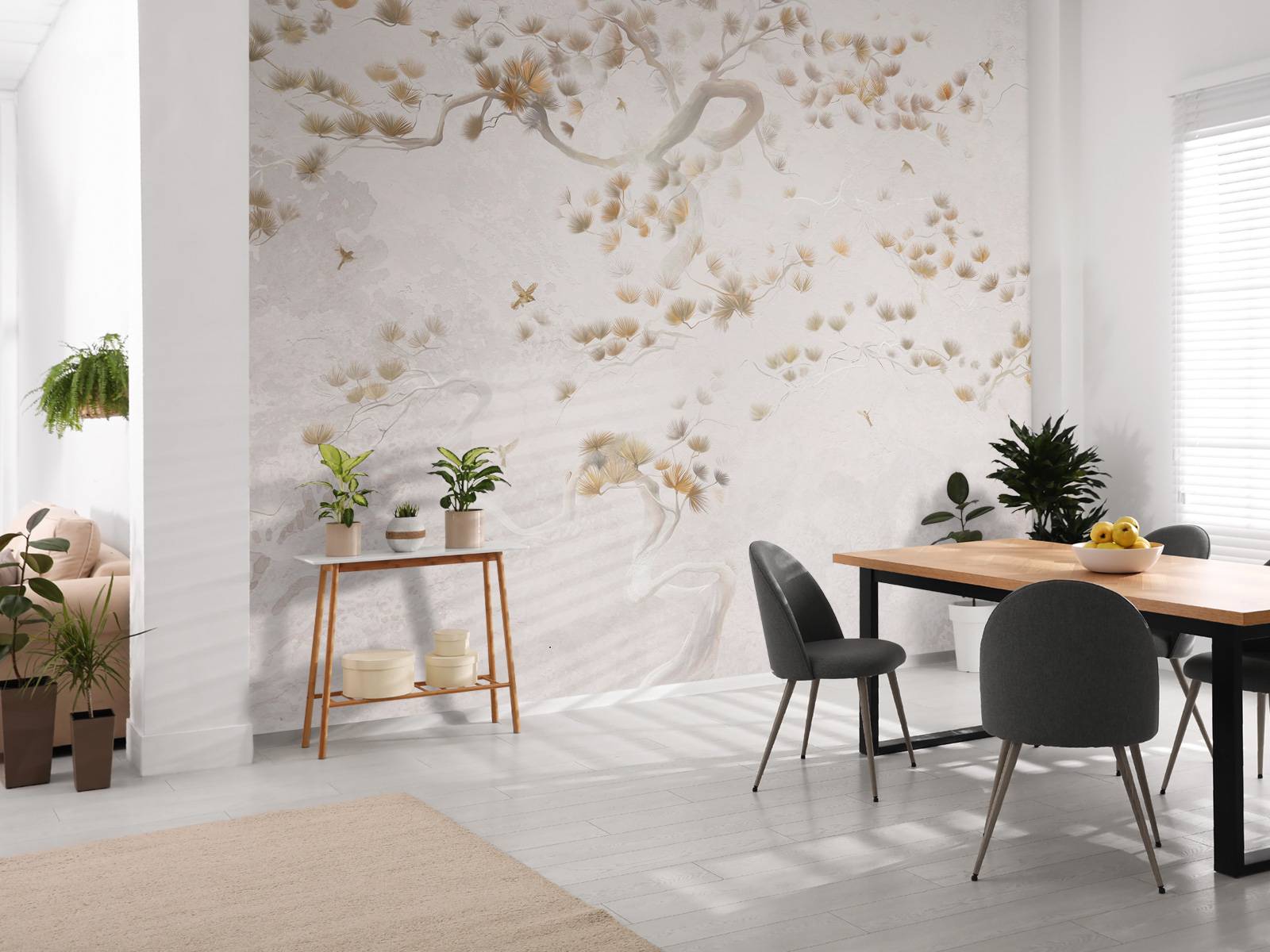 Art de l'arbre en fleurs - Beige