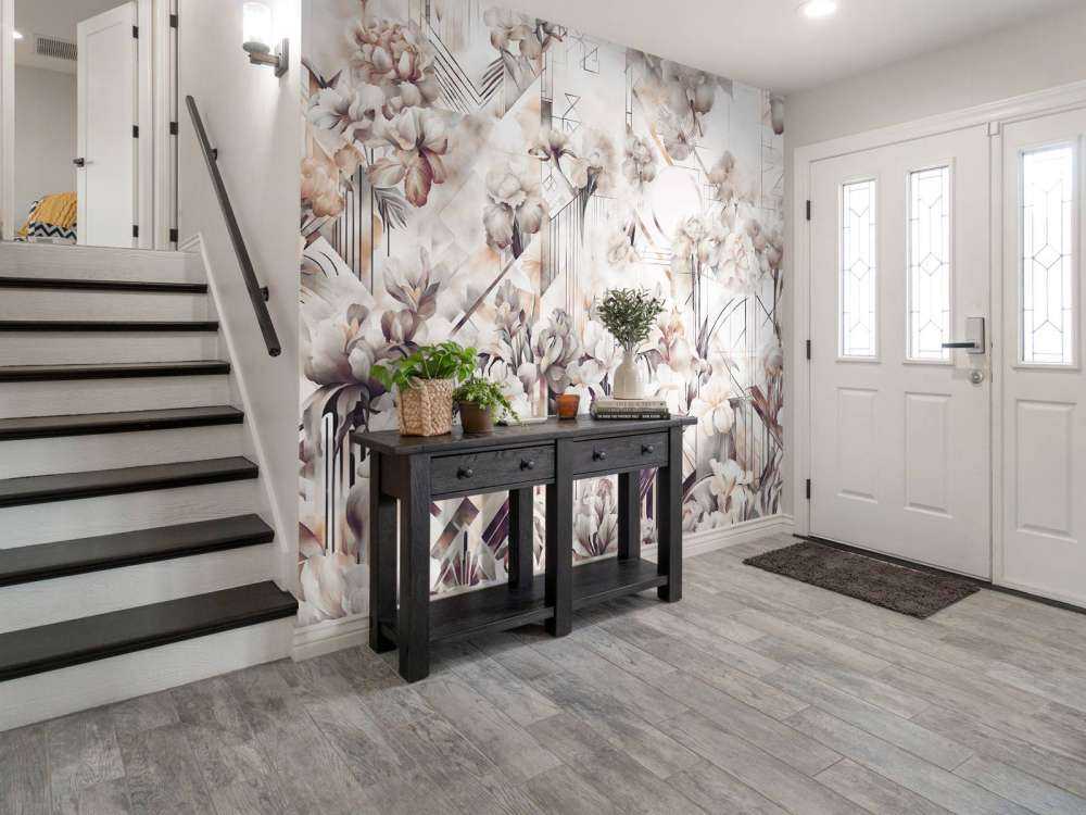 Immenses iris aquarelle sépia