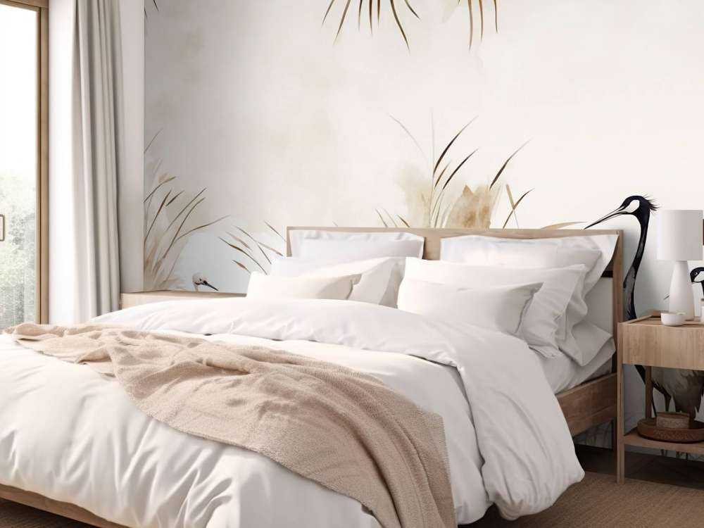 Grues dans le champ taupe