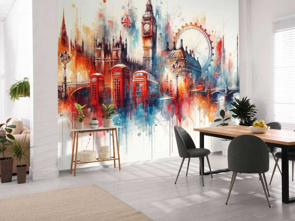 Aquarelle de la ligne d'horizon de Londres