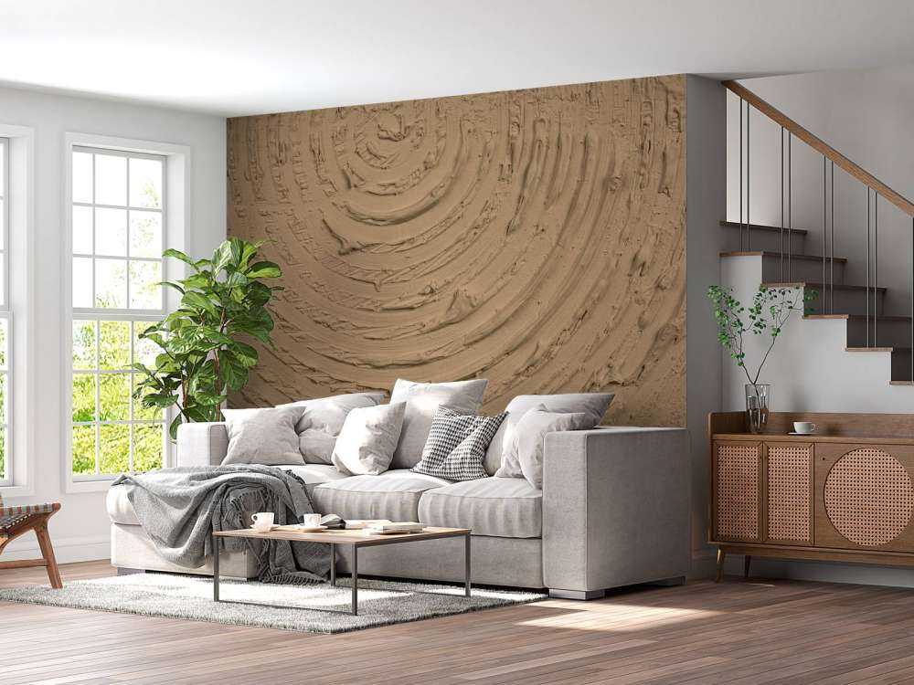 Formes et lignes courbes en brun doré