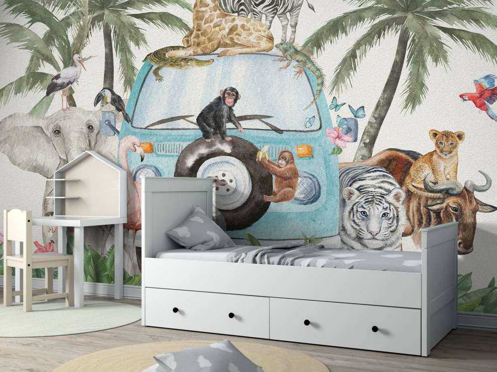 Animaux tropicaux joyeux