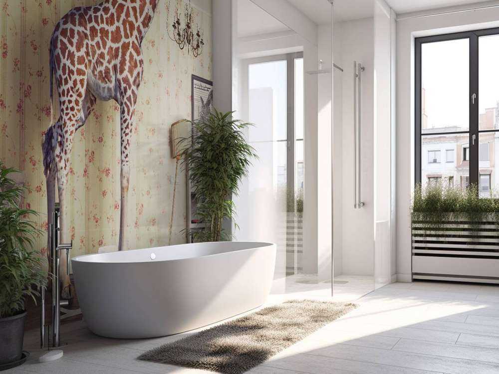 Girafe dans le salon