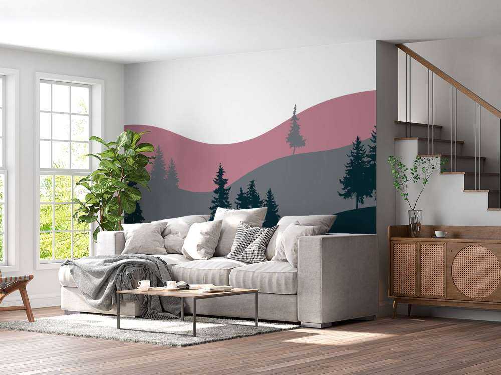 Paysage rose