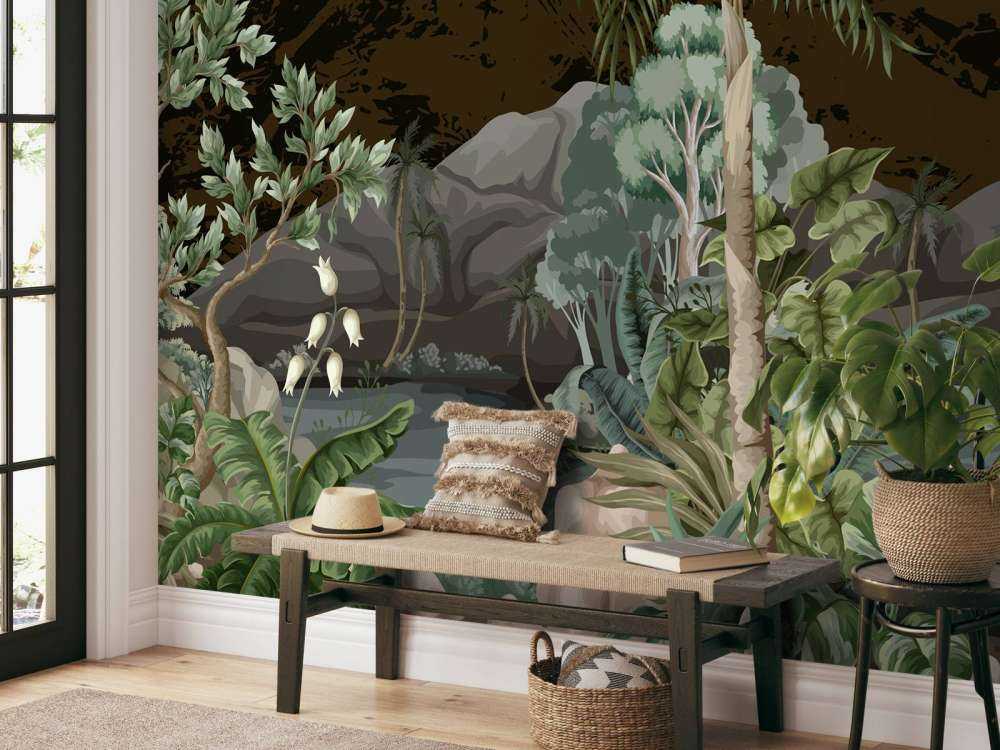 Paysage de jungle avec rivière