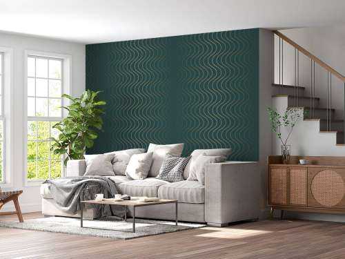 Motif ondulé bleu canard