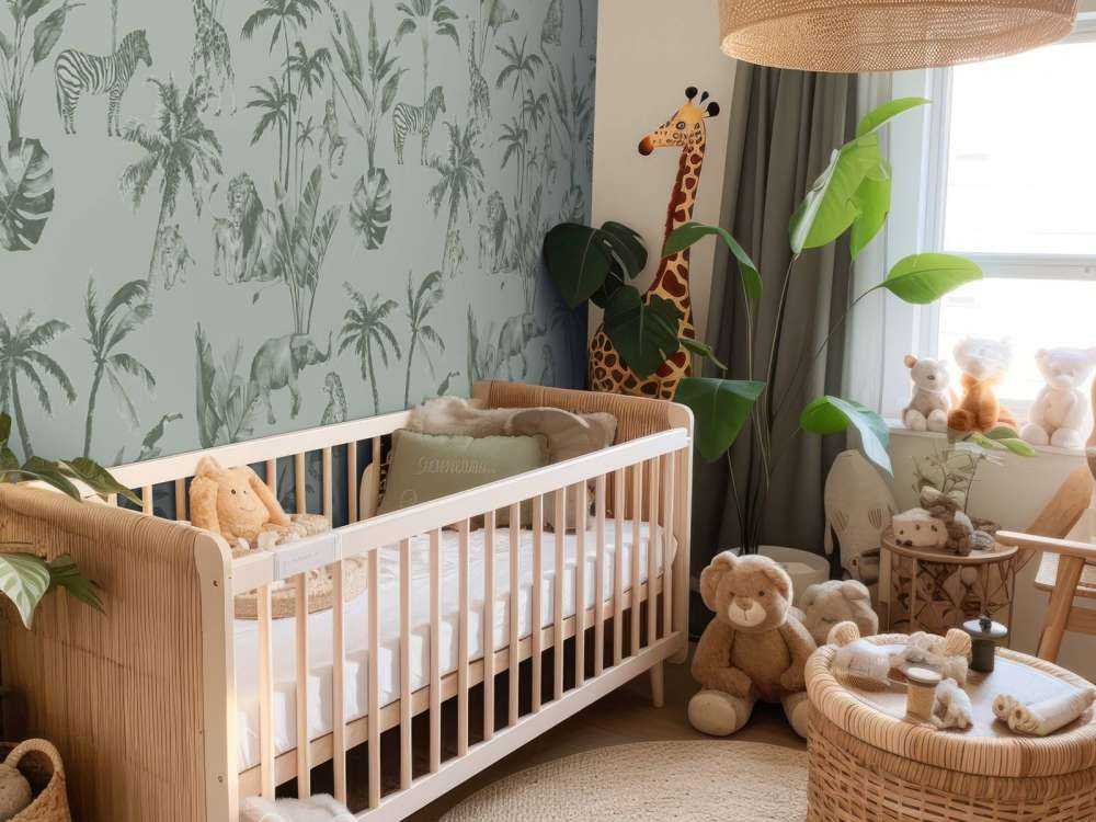 Motif de la jungle animale vert