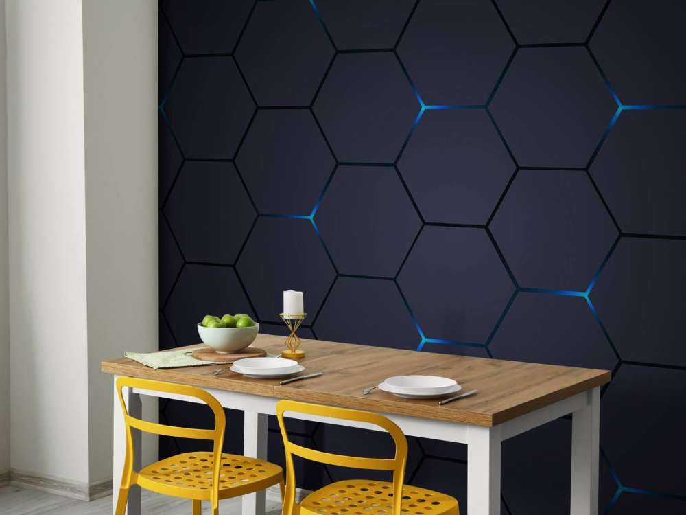 Hexagones gris foncé