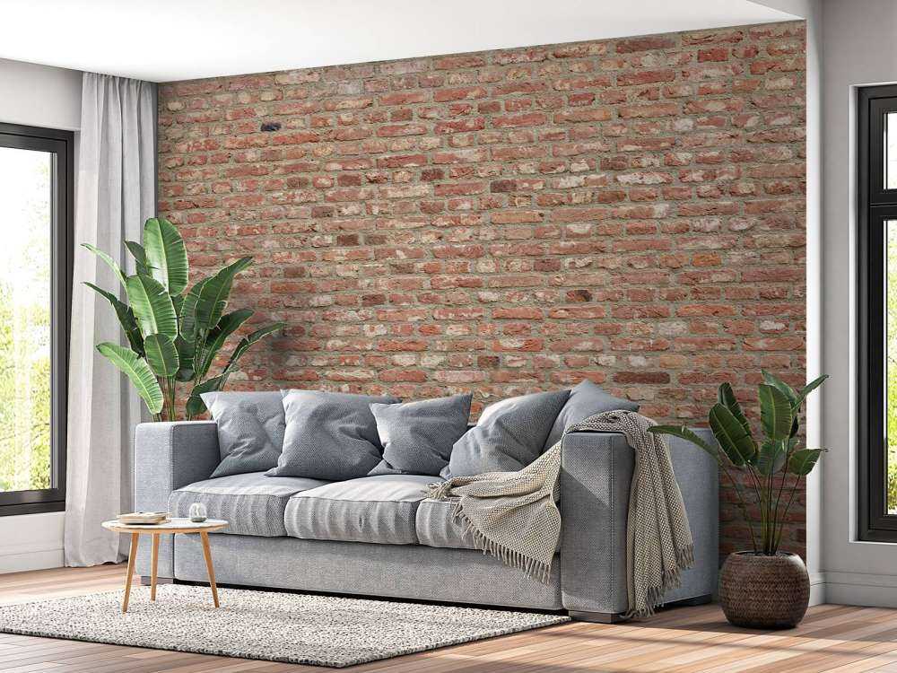 Mur avec des briques de différentes couleurs