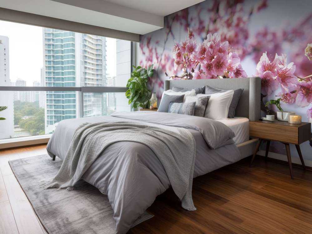 Gros plan sur la fleur rose