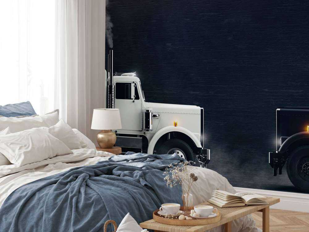 Camion noir et blanc