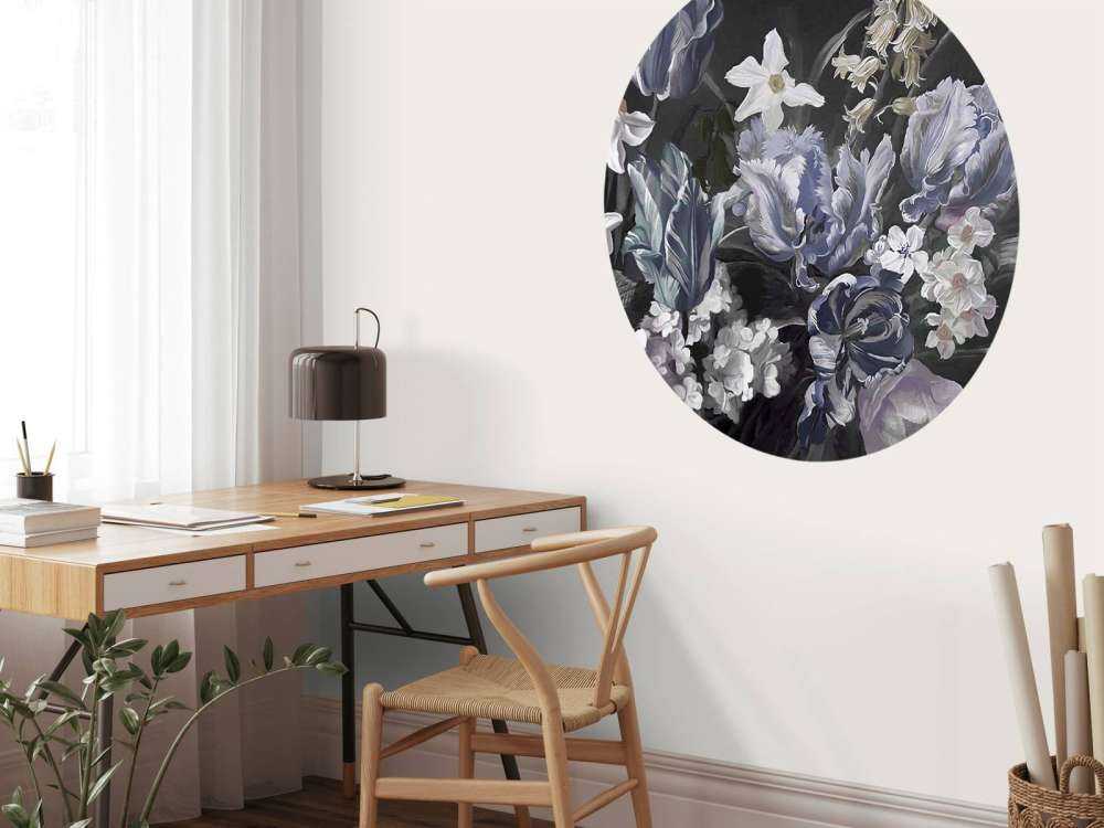 Bouquet avec des pions bleus