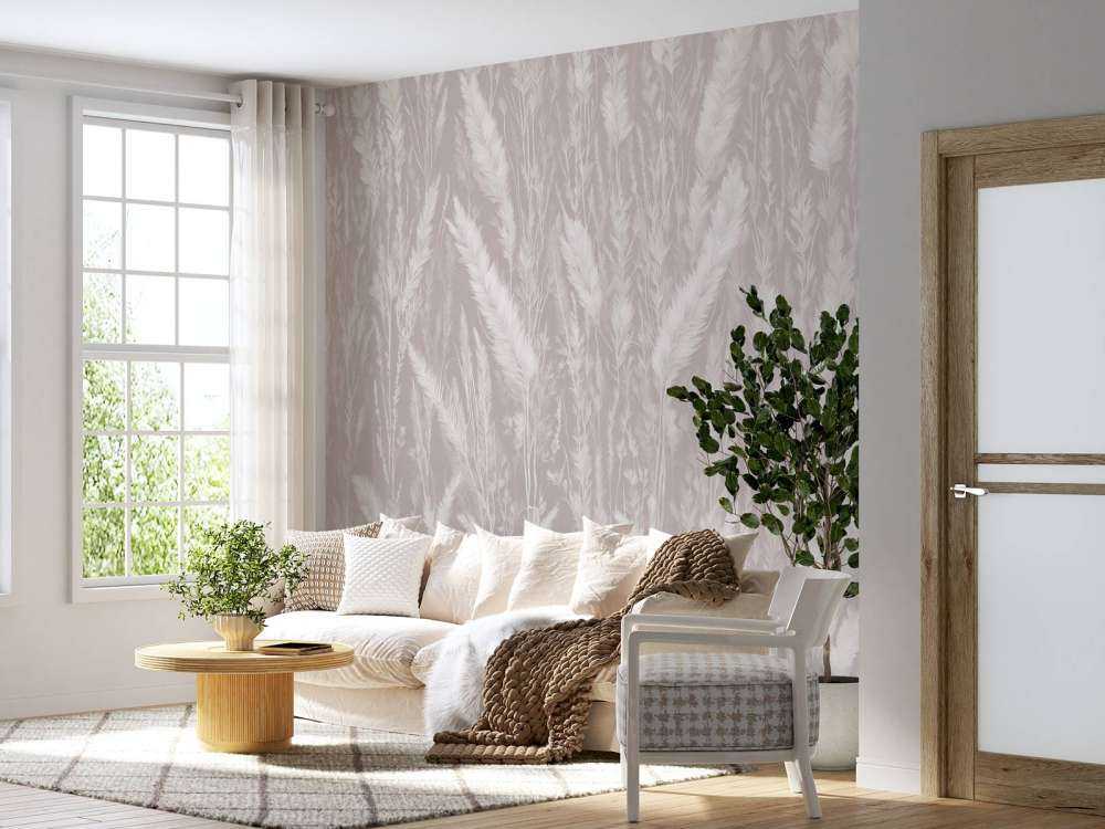Mur de graminées de champ - taupe