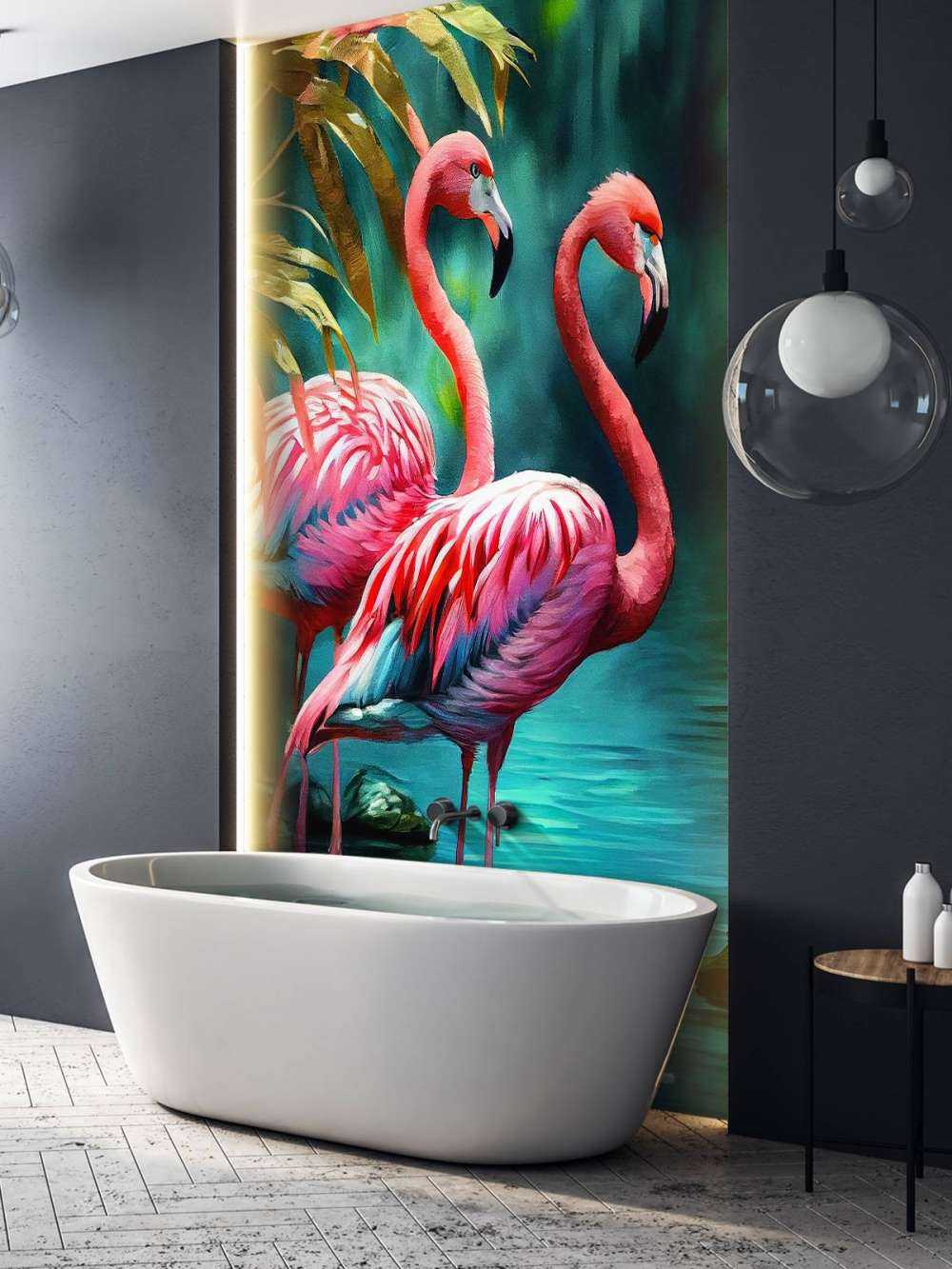 Duo de Flamants Rose Velours