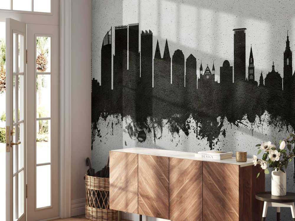 Aquarelle skyline, La Haye