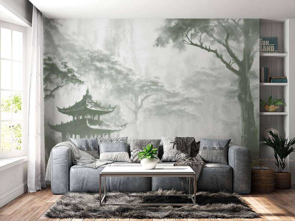 Pavillon Oriental Brumeux, vert