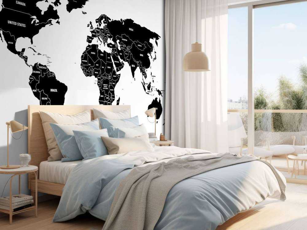 Carte du monde en noir