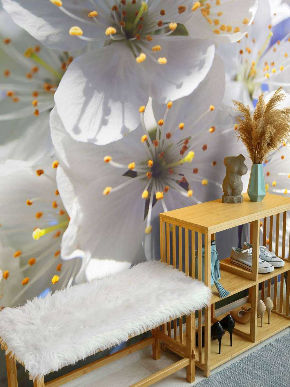 Gros plan sur des fleurs blanches