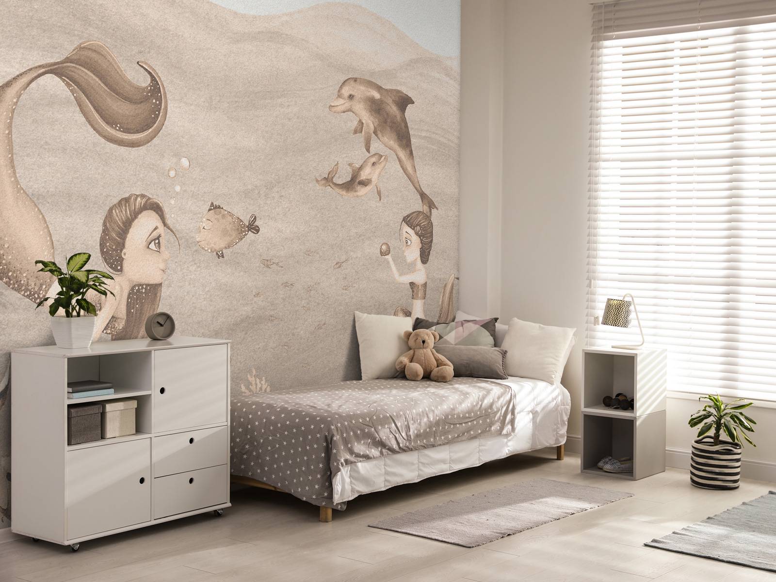Monde de sirène en taupe