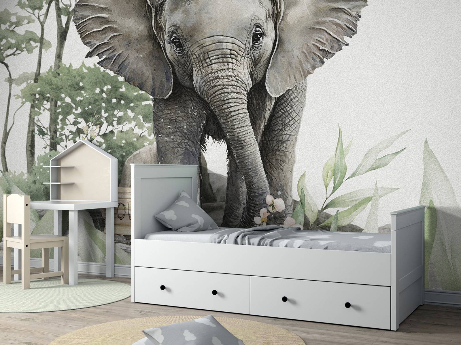 Bébé éléphant dans la jungle
