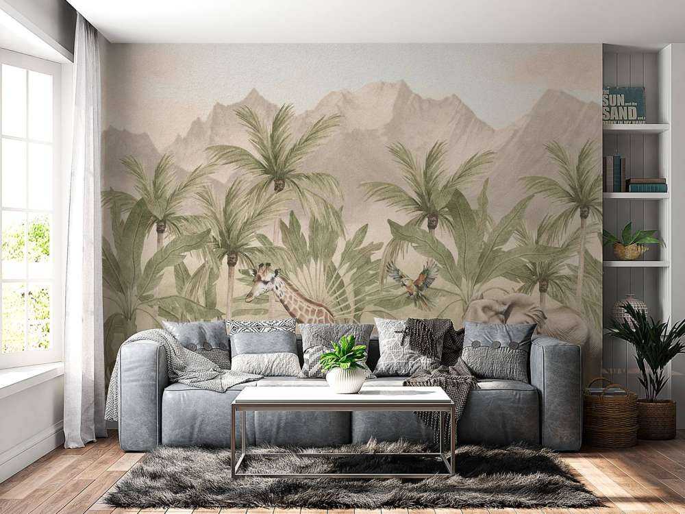 Paysage de montagne avec animaux
