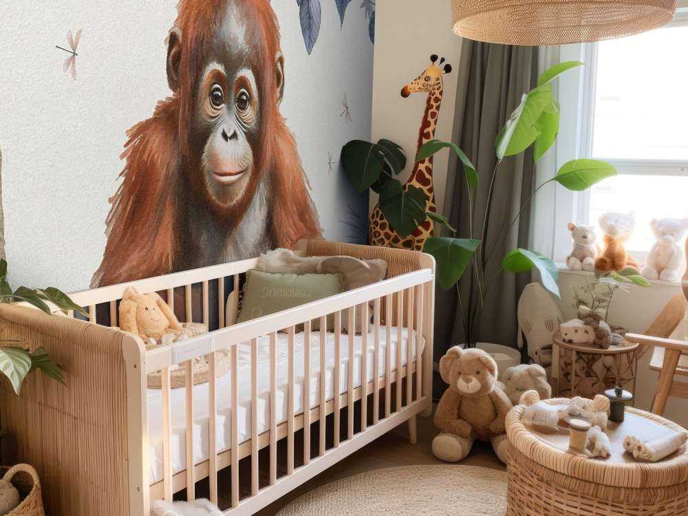 Jeune orang-outan dans la jungle bleue
