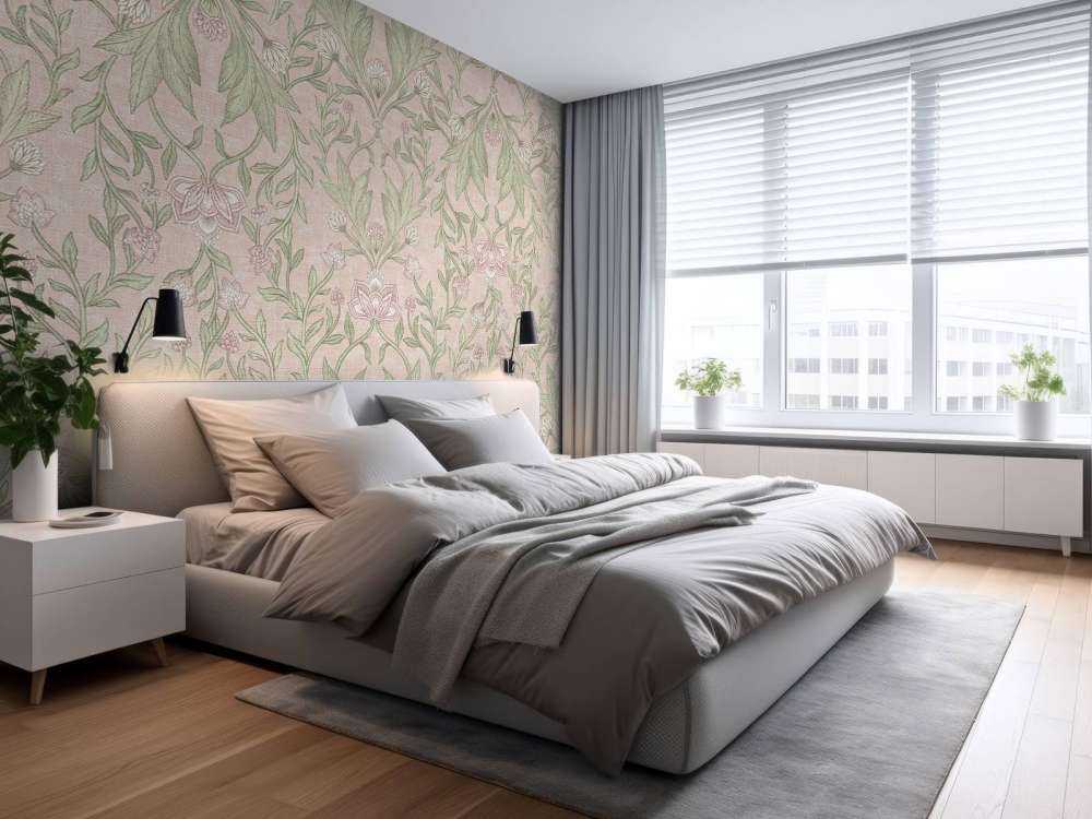 Damas floral Morris - rose pastel